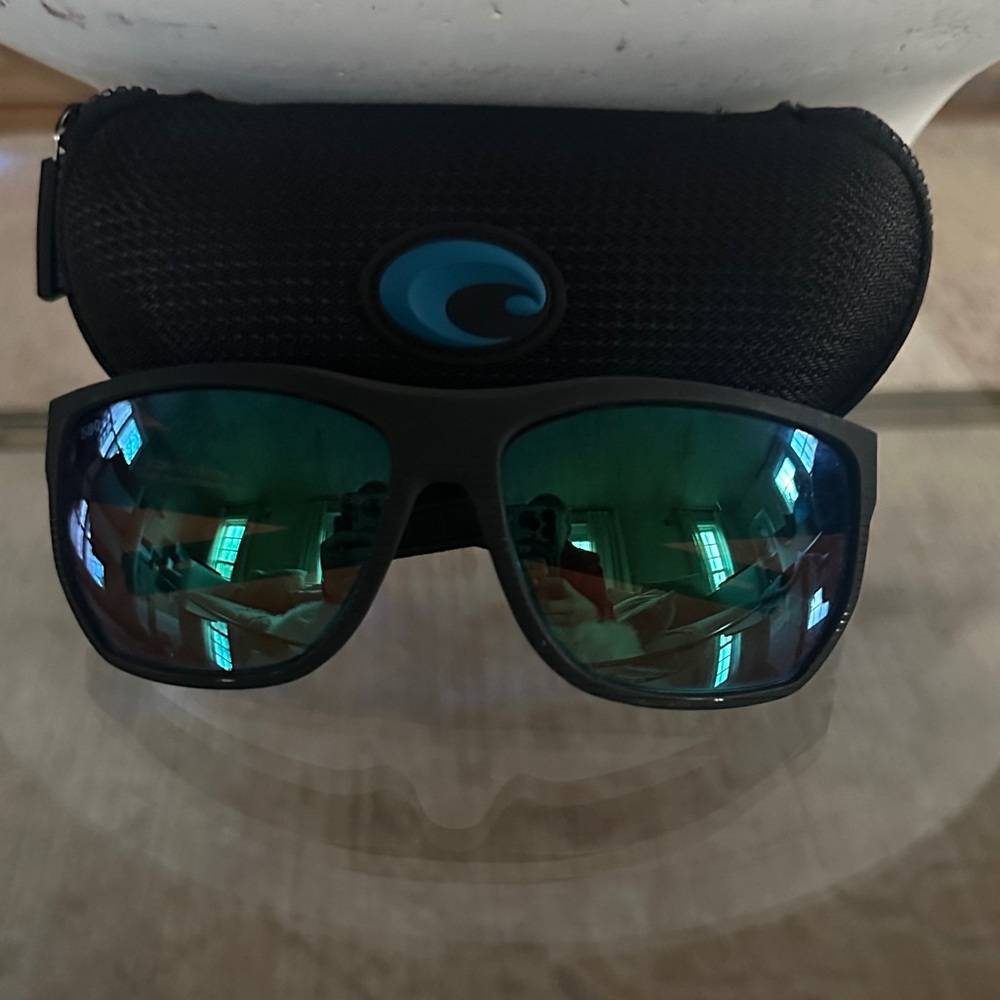 Costa Black Sunglasses with Green Lenses